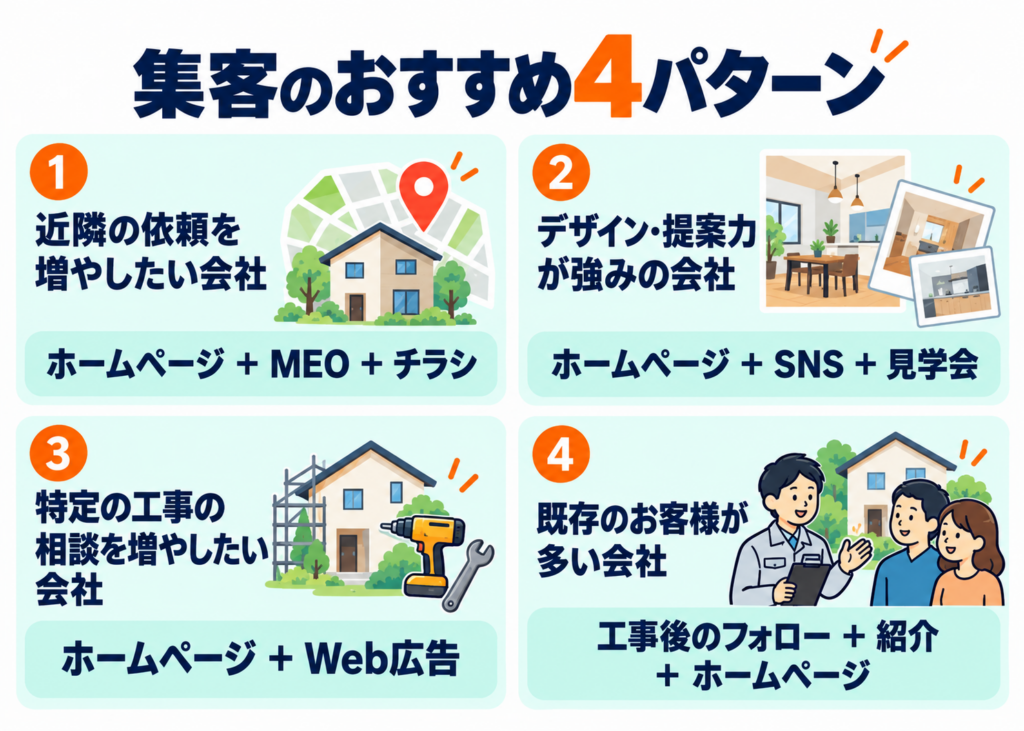 リフォーム会社の集客おすすめの4パターン