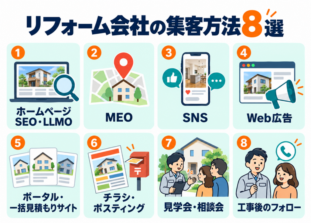 地域密着のリフォーム会社におすすめの集客方法8選